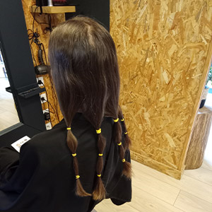 Photo d'une préparation de don de cheveux à Nantes et Vallet