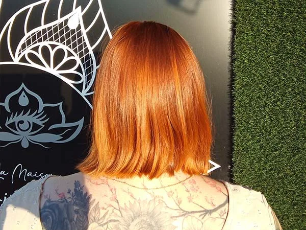 Photo après une coloration avec produits végtaux à Vallet